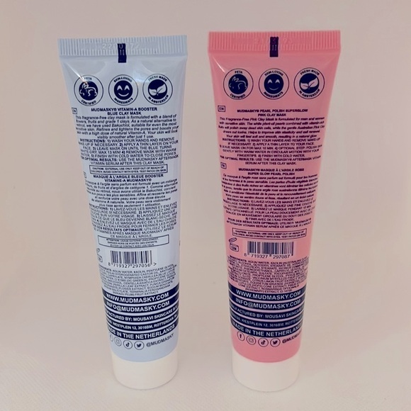 Mudmasky Vitamin-A Booster and Pearl Polish SuperGlow Clay Mask Bundle - NEW - Picture 2 of 2